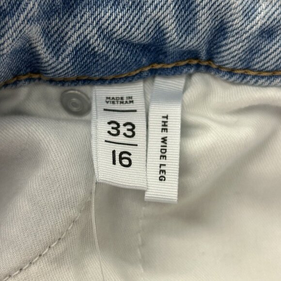 Ann Taylor LOFT 33/16 Flip Cuff High Rise Wide Leg Curvy Jeans Light Wash NWT - Picture 3 of 16